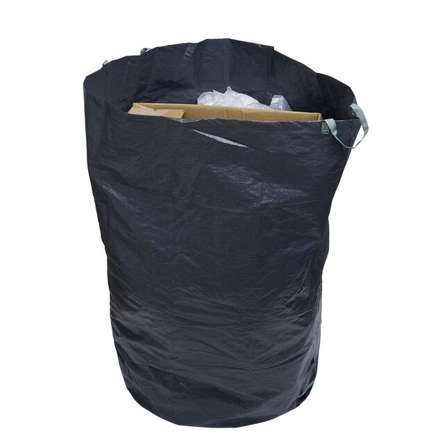 Sac de jardin 400L plastique vert avec poign&eacute;es