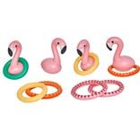 Jeu de lancer d'anneaux gonflable flamant rose