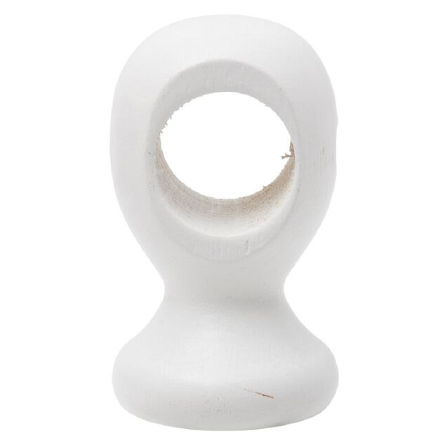 Support de tringle court &agrave; oeil en bois Blanc &Oslash;20mm
