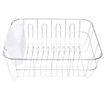 Égouttoir à vaisselle gris avec bac à couvert blanc