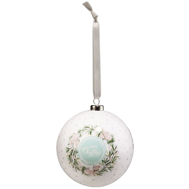 Boule de No&euml;l design floral &Oslash;8cm