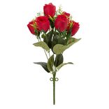 Piquet de boutons de Roses - Fleur artificielle rouge blanc