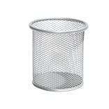 Pot &agrave; crayon m&eacute;tal mesh gris &Oslash;9,5xH9cm