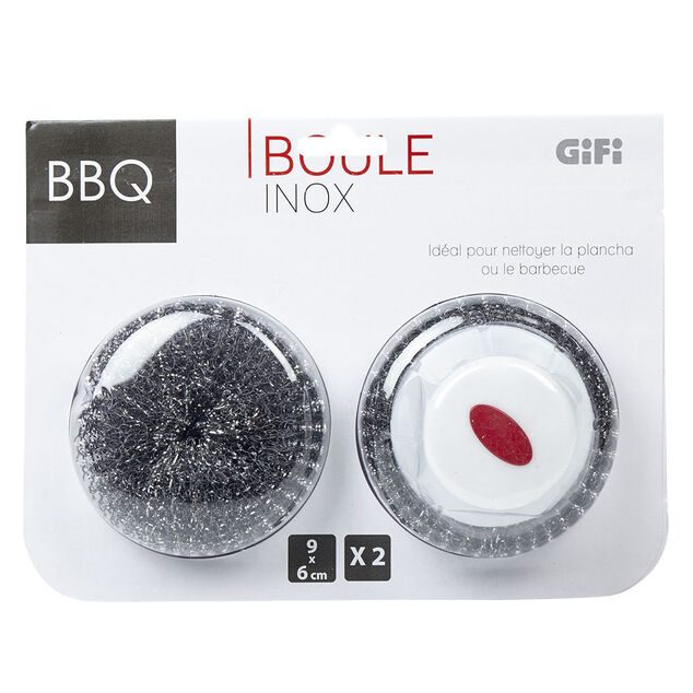 &Eacute;ponge barbecue inox x2