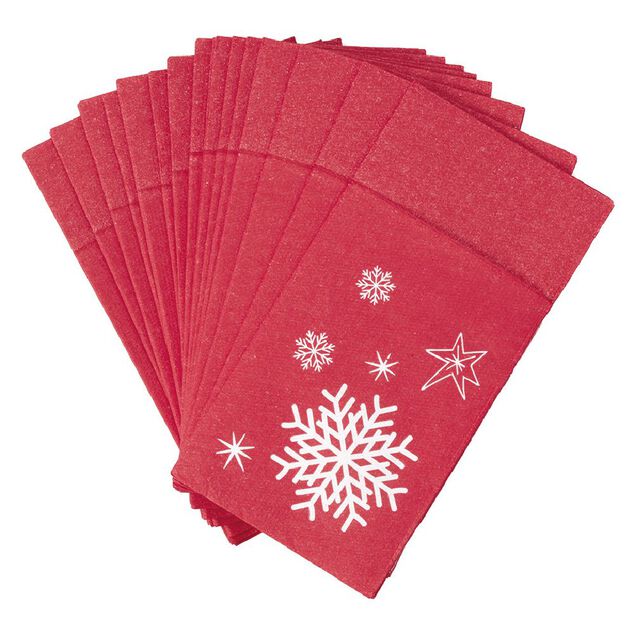 Serviette kangourou en papier motif flocon de neige x20