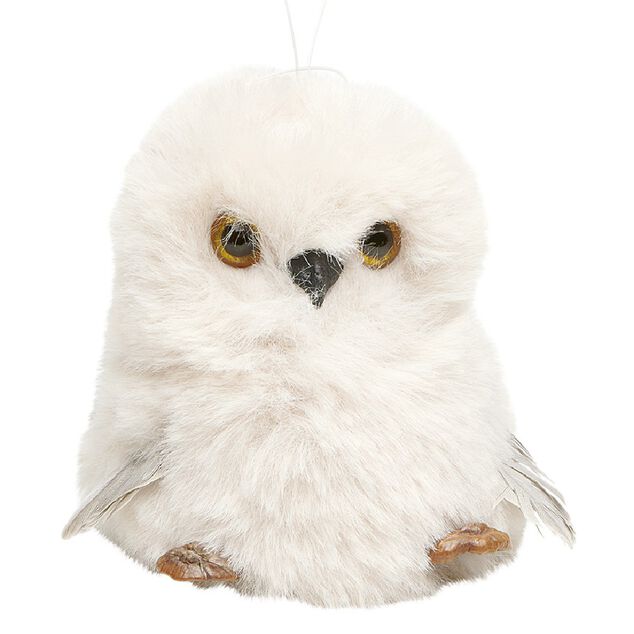 Chouette à suspendre effet peluche