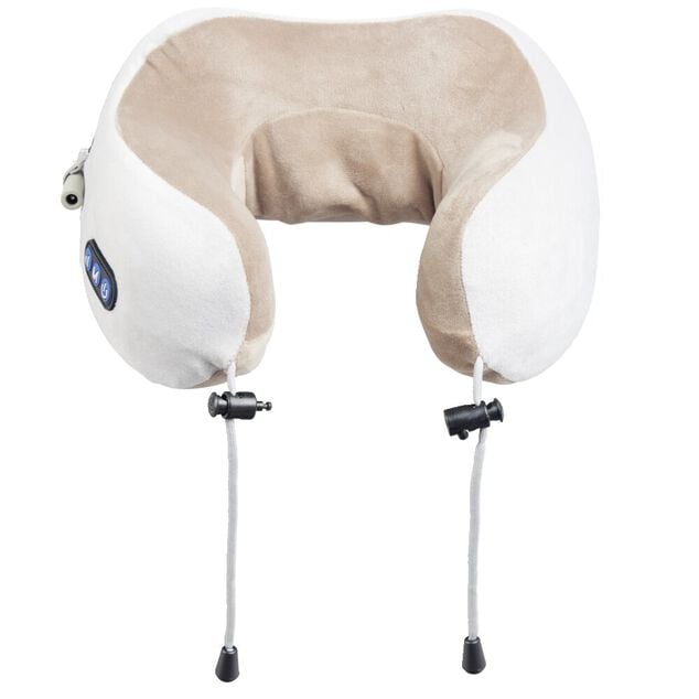 Oreiller de massage gris et blanc 2 points de stimulation