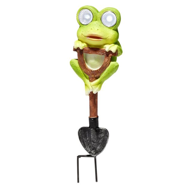 Pique solaire &agrave; planter animal polyr&eacute;sine LED blanc froid 7x5xH25cm (2 mod&egrave;les)