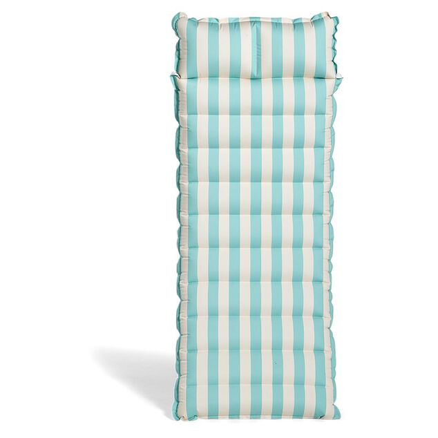 Matelas gonflable toucher doux effet peau de p&ecirc;che bleu ou rose 168x66xH17cm