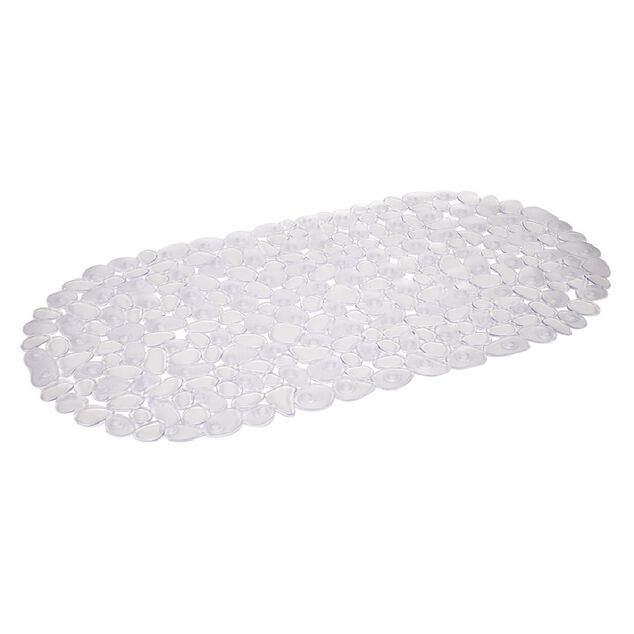 Fond de baignoire antid&eacute;rapant design galet pvc blanc
