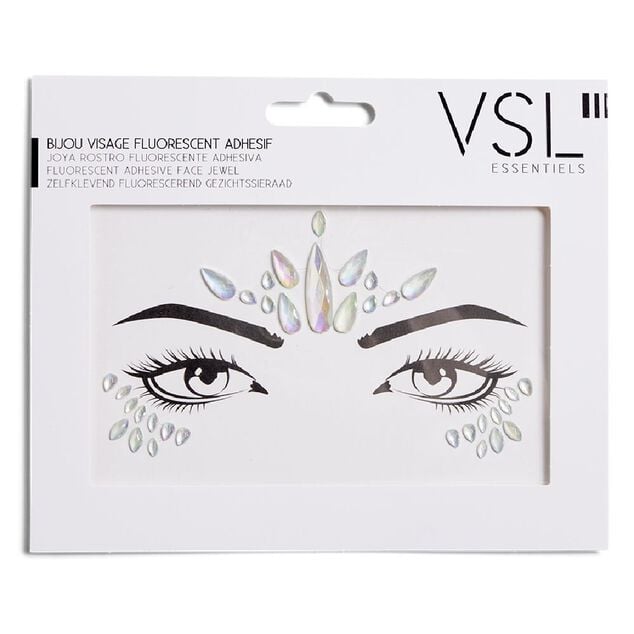 Bijoux de visage adh&eacute;sifs iridescents - 3 mod&egrave;les