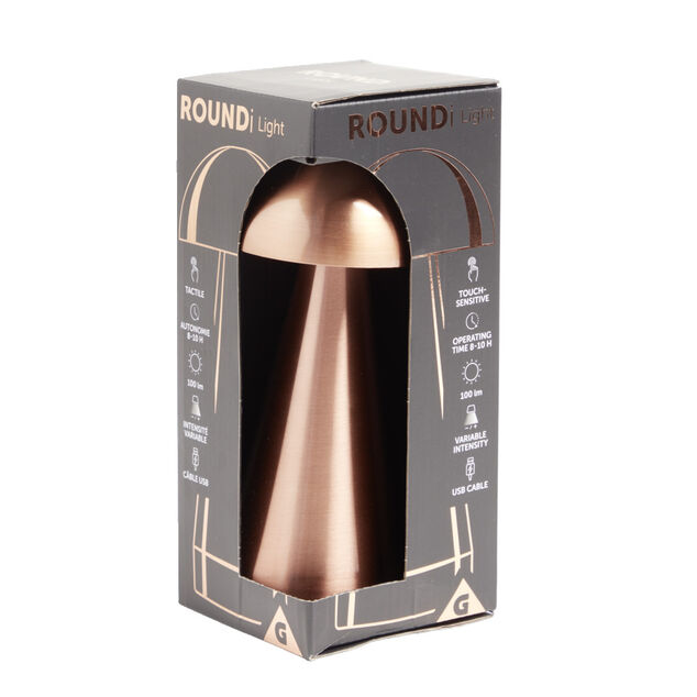 Lampe de table Roundi USB tactile orange &Oslash;9,5xH22,5cm