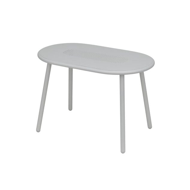 Table basse Faro m&eacute;tal gris clair 60x35xH40cm