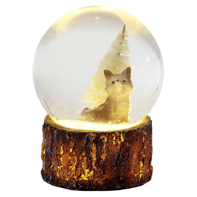 Boule &agrave; neige en verre d&eacute;co animal de la for&ecirc;t