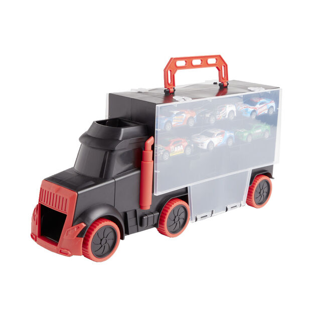 Camion de transport avec 6 voitures