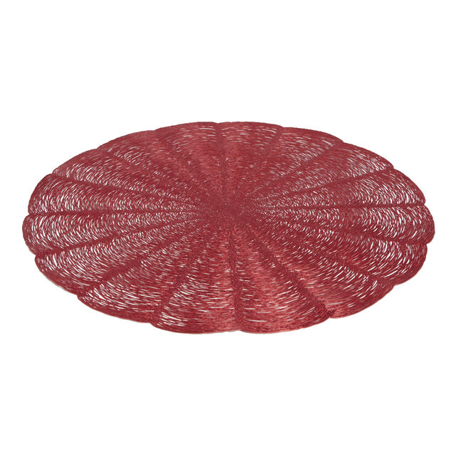 Set de table rond forme fleur rouge &Oslash;38cm