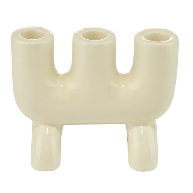 Bougeoir dolomite triple 15x12xH6cm (2 mod&egrave;les)