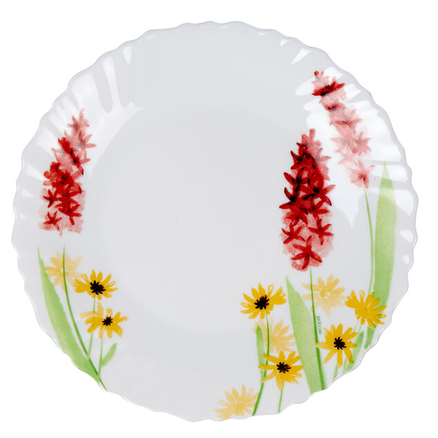 Assiette &agrave; dessert ronde blanche fleur Fantine &Oslash;19cm