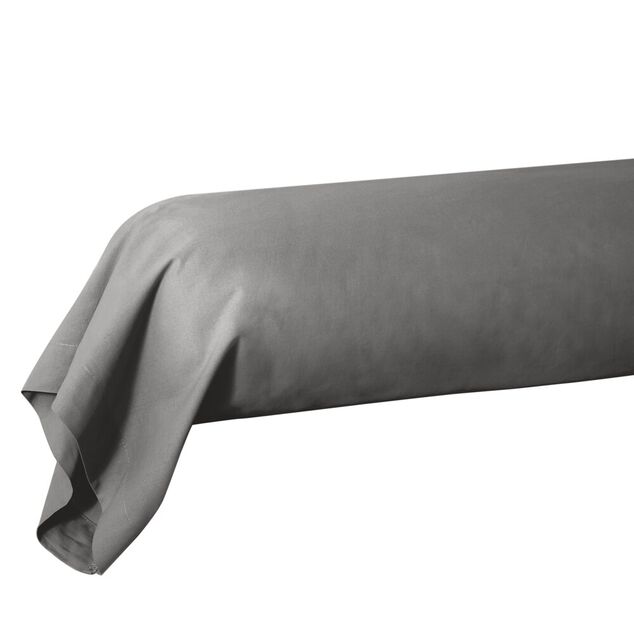 Taie de traversin 85x185cm 100% coton gris fonc&eacute;
