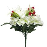Fleur artificielle piquet rose/hortensia/pivoine blanc et rouge H50cm