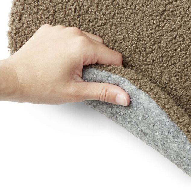 Galette de chaise en tissu bouclette vert olive &Oslash;38 cm