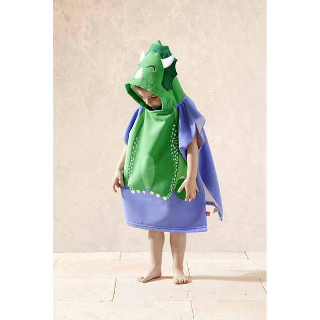 Poncho de plage enfant dinosaure TU 55x110cm