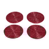 Dessous de verre x4 perle rouge Ø10cm