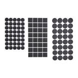 Lot de 104 patins en feutre noir - 3 tailles