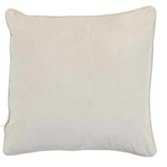 Housse de coussin en velours uni beige