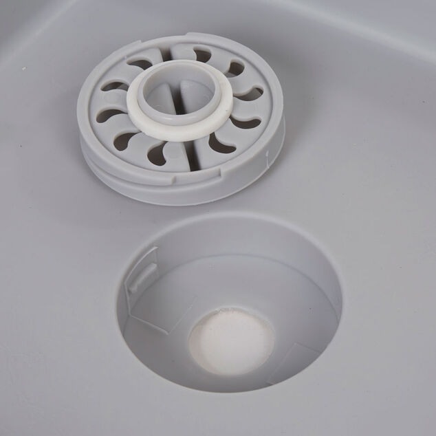 Bassine r&eacute;tractable bouchon &eacute;videur grise et bleue