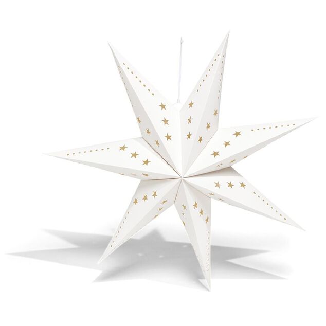 Étoile pliante à suspendre beige et blanc H80cm