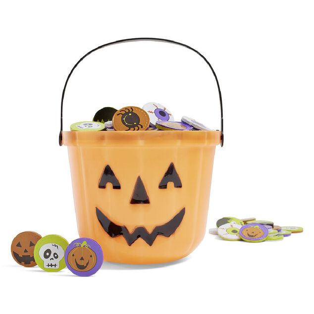 Seau &agrave; bonbons Halloween design citrouille (3 mod&egrave;les)