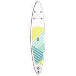 Planche paddle gonflable 1 personne plastique jaune et vert 365x76x&Eacute;p15cm