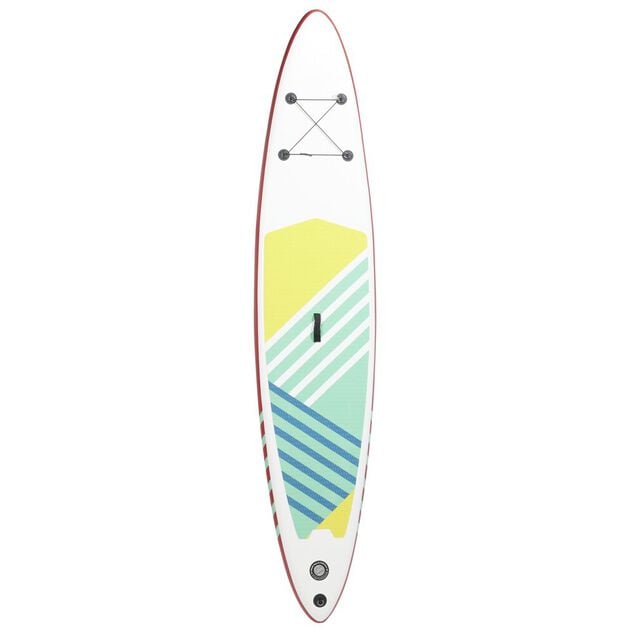 Planche paddle gonflable 1 personne plastique jaune et vert 365x76x&Eacute;p15cm