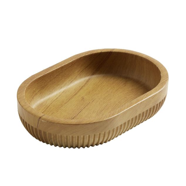 Porte savon plastique imitation bois Ø9xH10cm