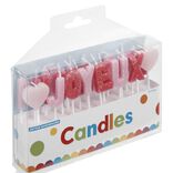 Bougies Joyeux anniversaire rose