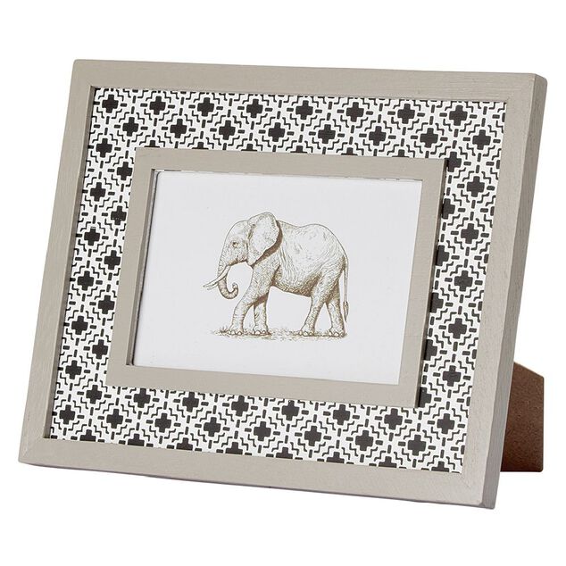 Cadre photo motif géométrique éléphant pour photo 10x15cm (2 modèles)