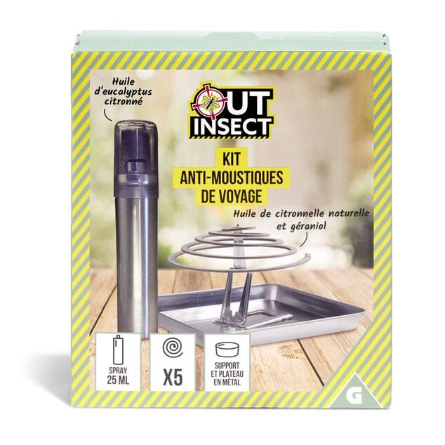 Kit de voyage huile et spirale &agrave; la citronnelle