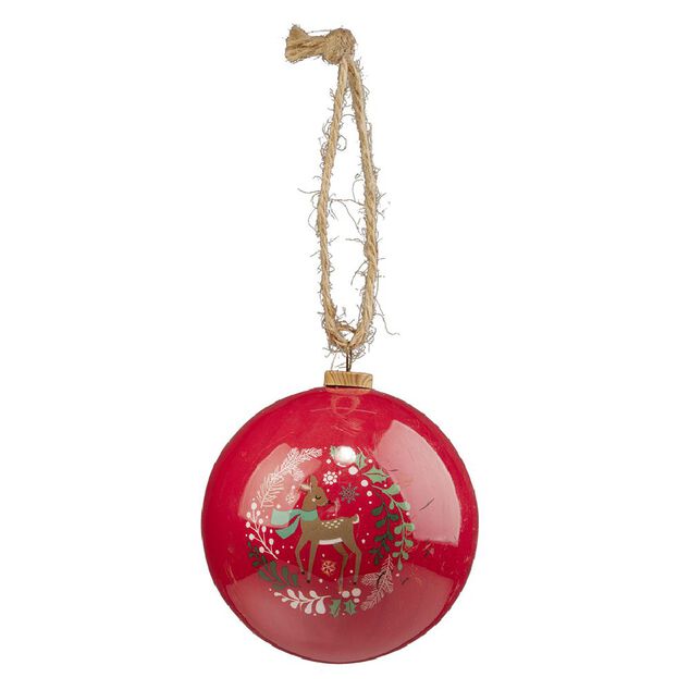 Boule de No&euml;l papier design Tradition &Oslash;8cm