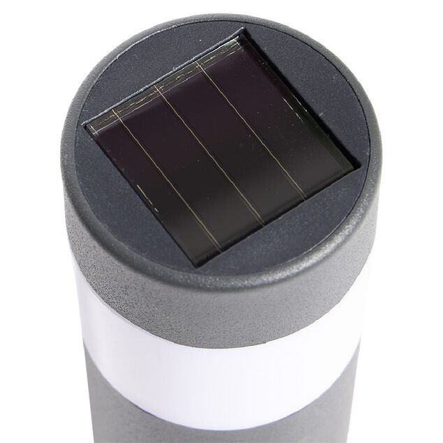 Borne solaire en métal LED blanc froid H30cm