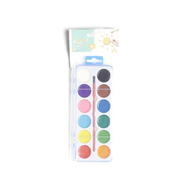 Palette de peinture avec pinceau 12 couleurs
