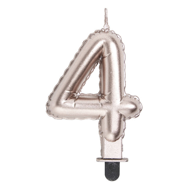 Bougie anniversaire chiffre 4 rose gold