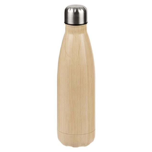Bouteille isotherme inox effet bois marron 500ml