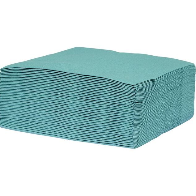 Serviette jetable 38x38 cm uni vert &eacute;meraude x40