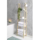 &Eacute;tag&egrave;re bambou 4 tablettes blanc