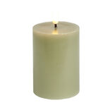 Bougie pilier &agrave; LED vert &Oslash;7xH10cm