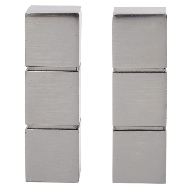 Embout tringle &agrave; rideau &Oslash;20mm 3 cubes aluminium x2