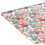 Nappe en papier motif exotique grenade feuillage multicolore 1,20x6m