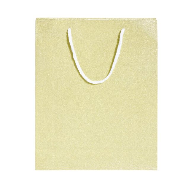 Sac cadeau Noël motif sapin ou uni doré pailleté - Taille M