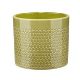 Cache pot Capri c&eacute;ramique vert pistache &Oslash;19xH17cm